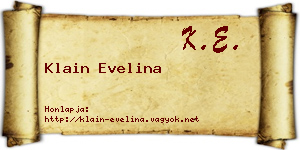 Klain Evelina névjegykártya